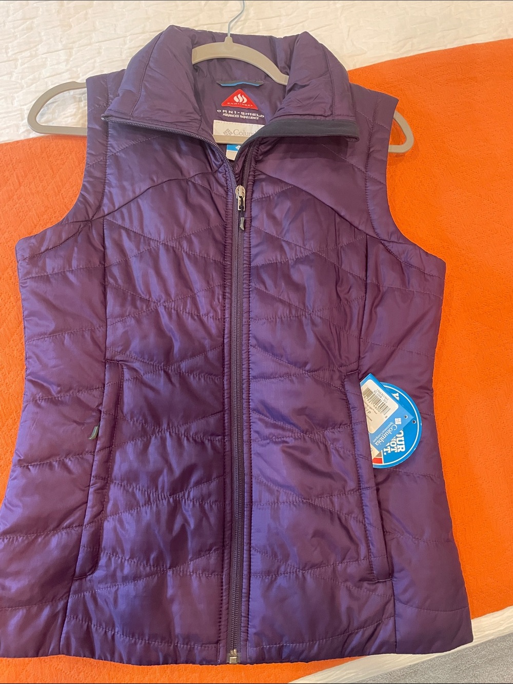 Columbia Deep Purple Omni-Shield Insulated Vest -Sm NWT
